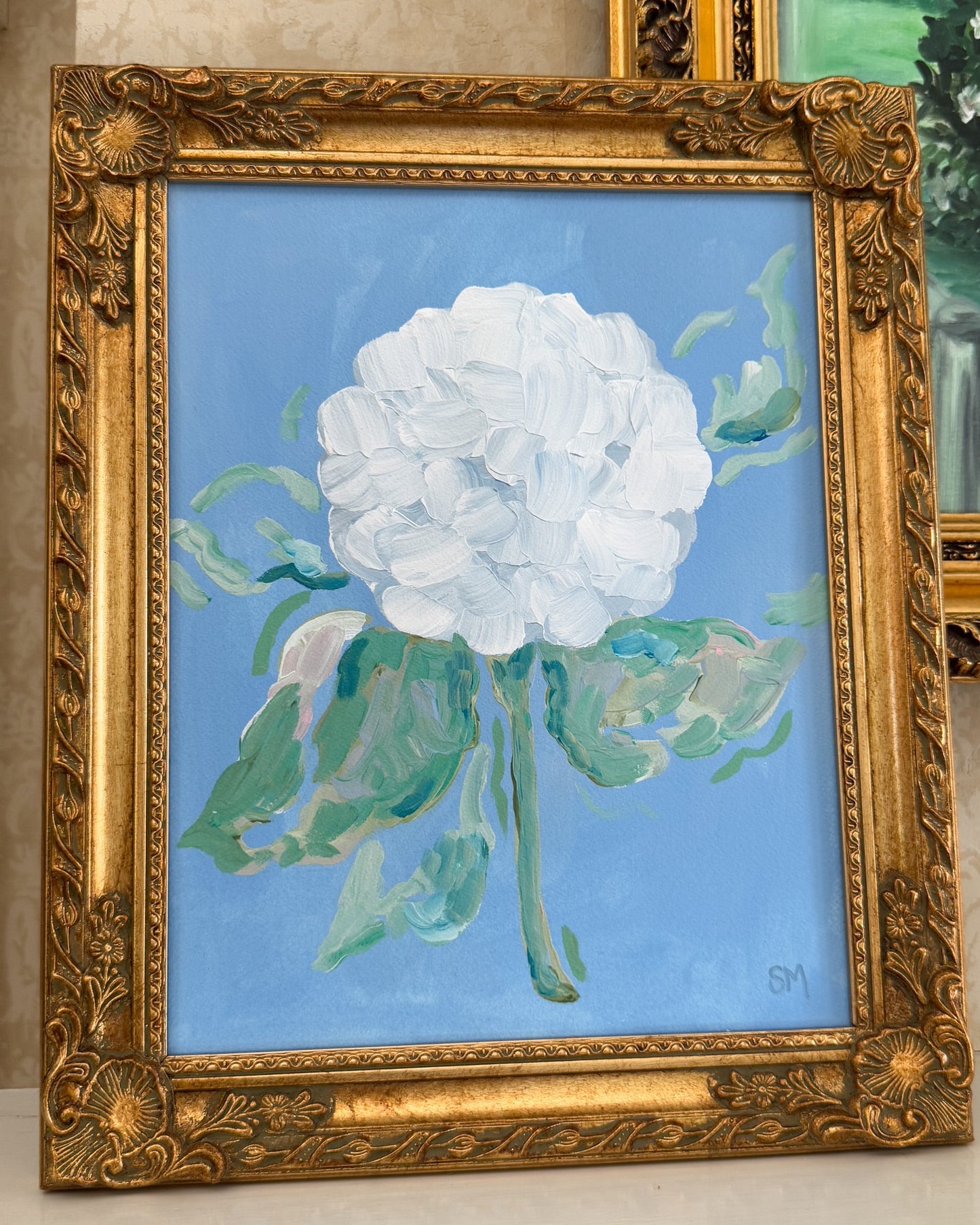 ''More Romantic in Blue'' 11x14 Oil on Paper, Framed