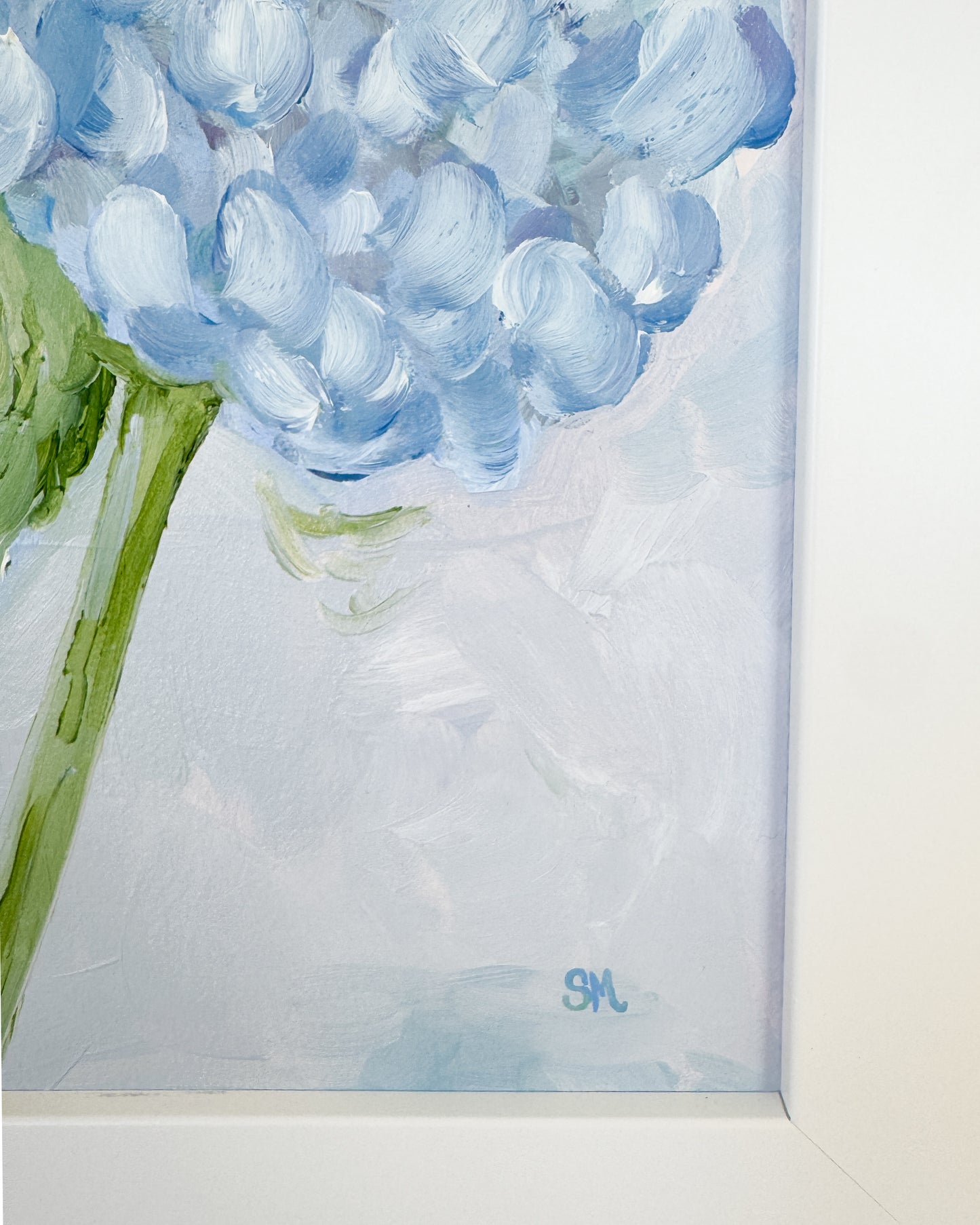 ''Floating Blue Hue'' 9x12 Oil on Paper, Framed
