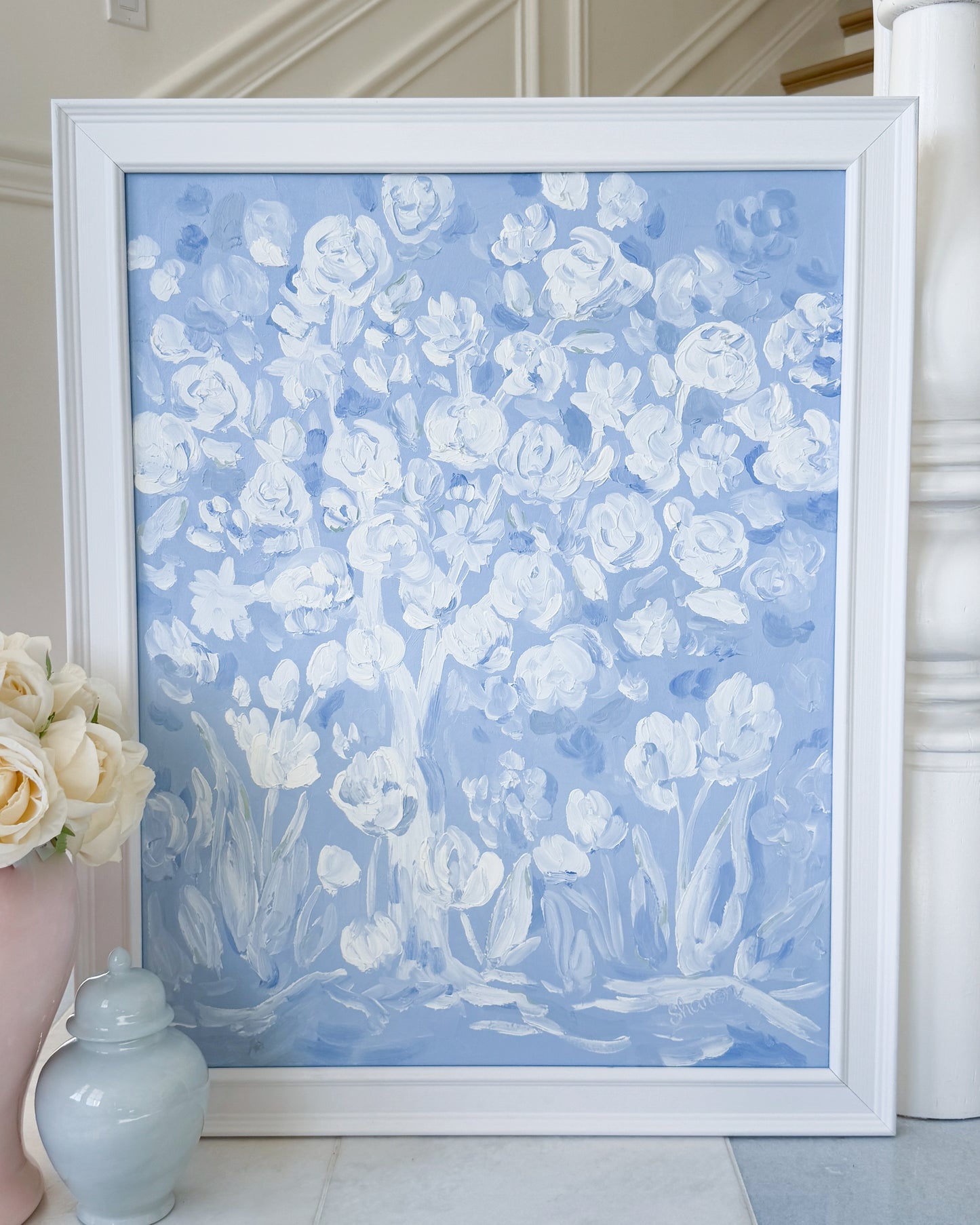 "Blue and Beautiful" 22x28 Oil on Canvas, Framed