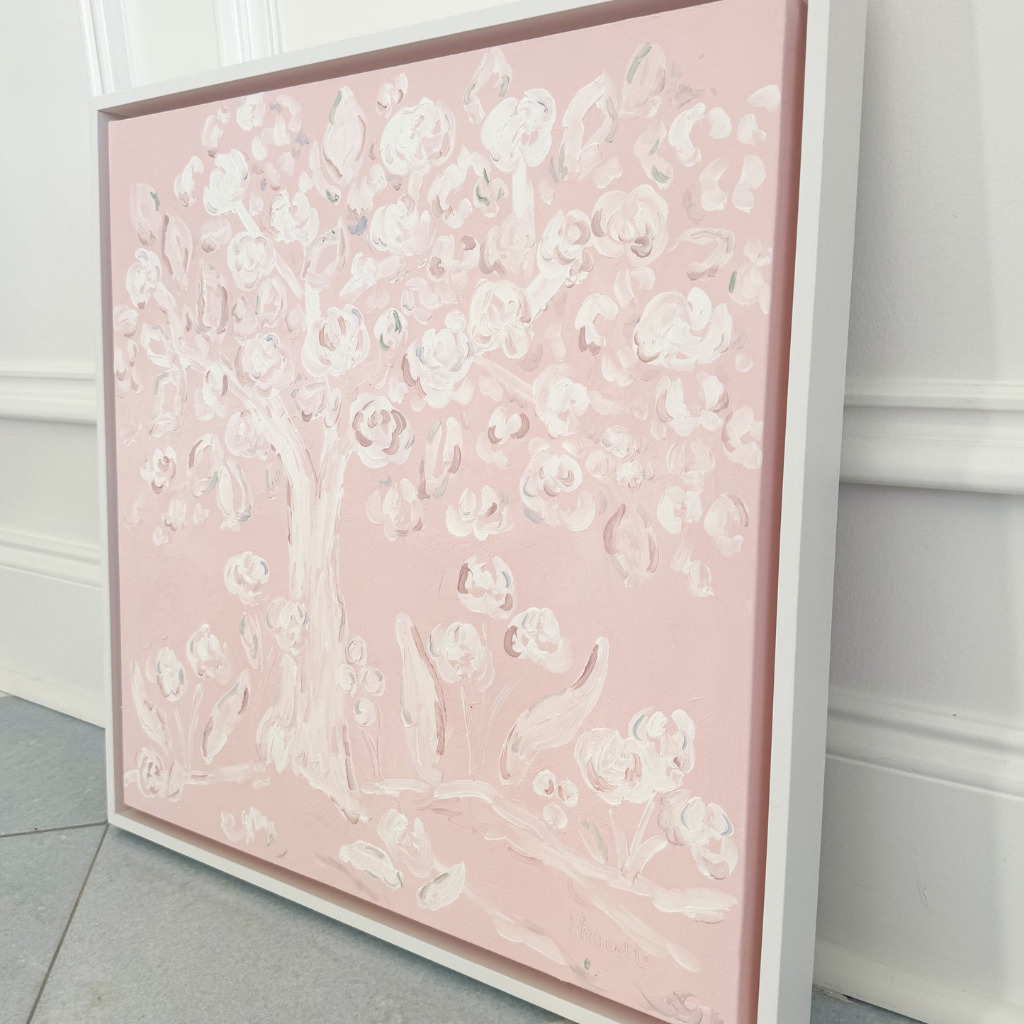 "Pretty in Pink" 20x20 Oil on Canvas, Framed
