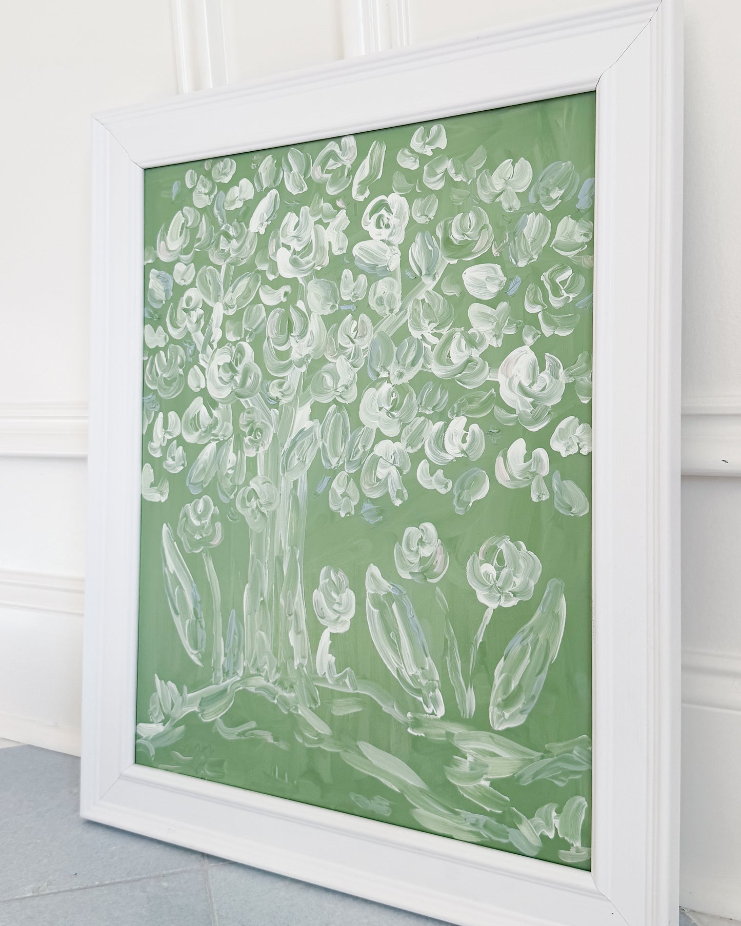 "Gorgeous Green" 16x20 Oil on Canvas, Framed