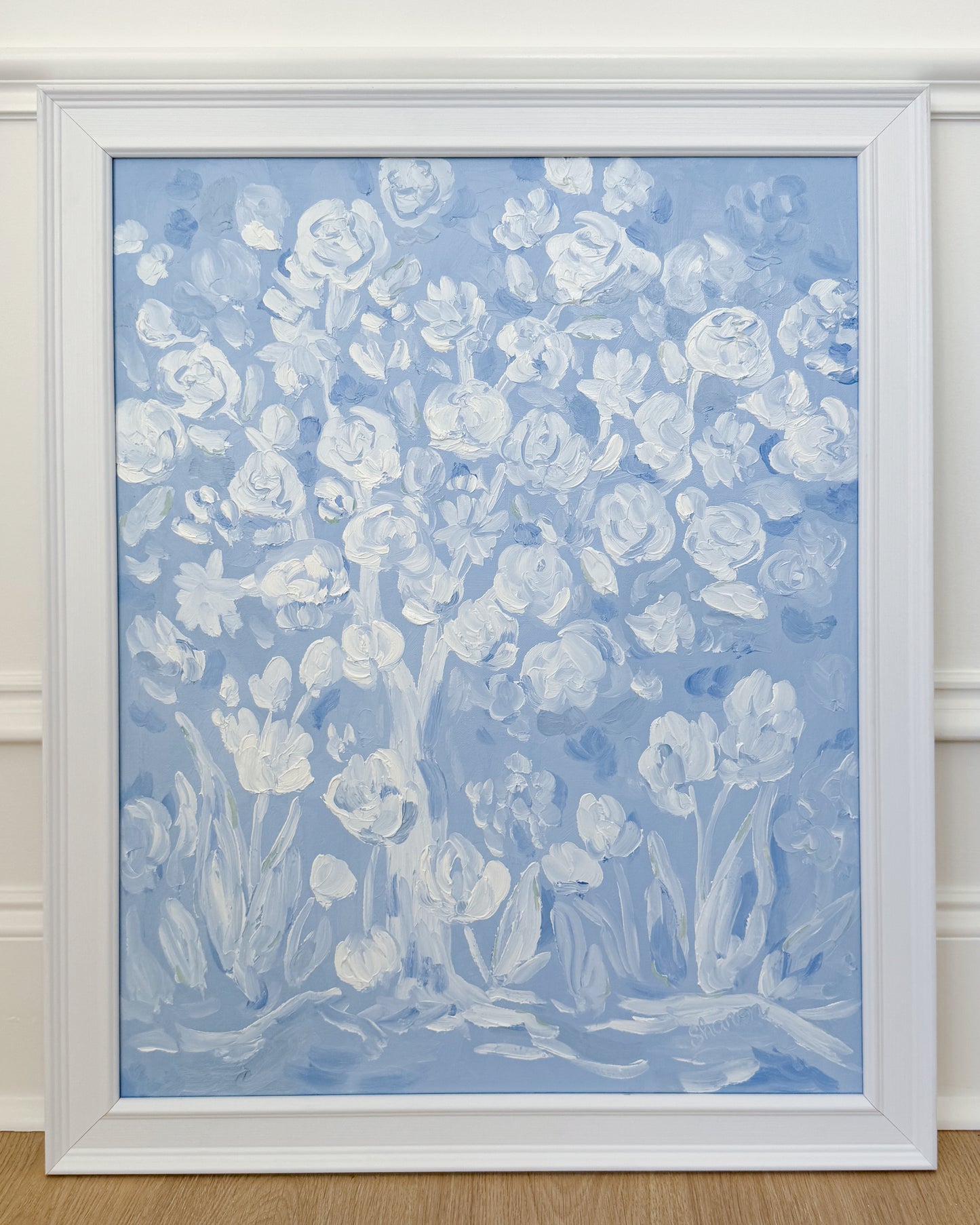 "Blue and Beautiful" 22x28 Oil on Canvas, Framed