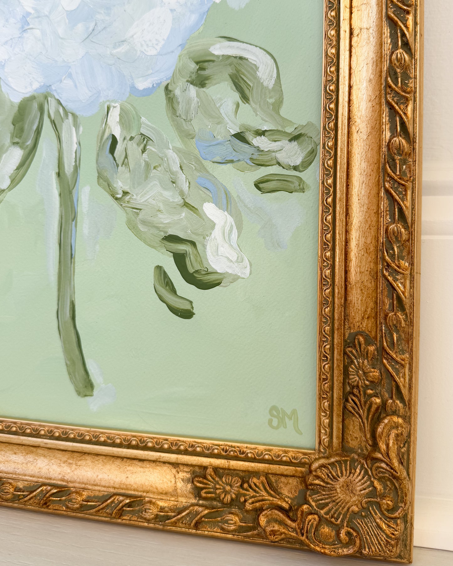 ''Pretty Peaceful in Green'' 11x14 Oil on Paper, Framed