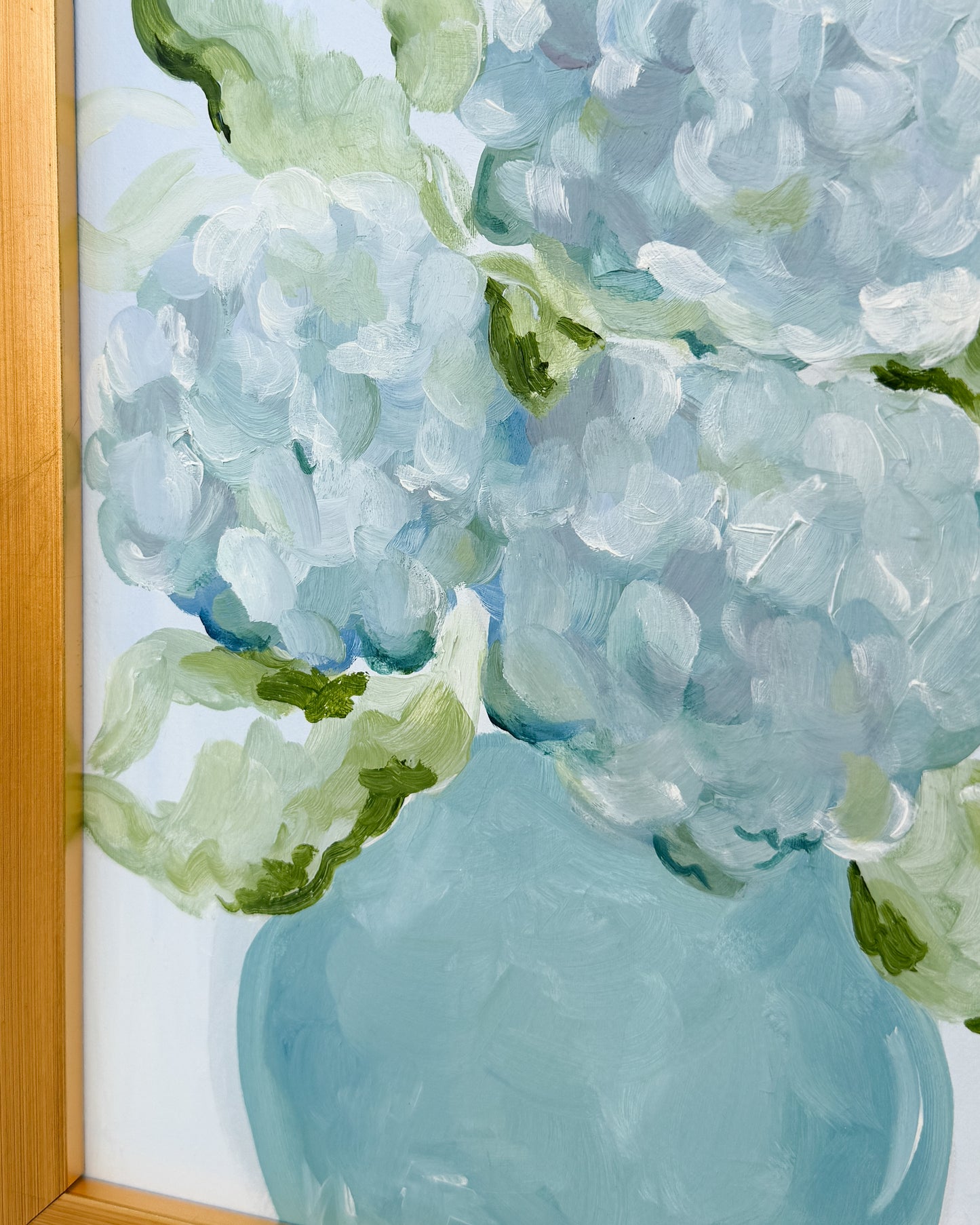 ''Vase of Blues'' 9x12 Oil on Paper, Framed