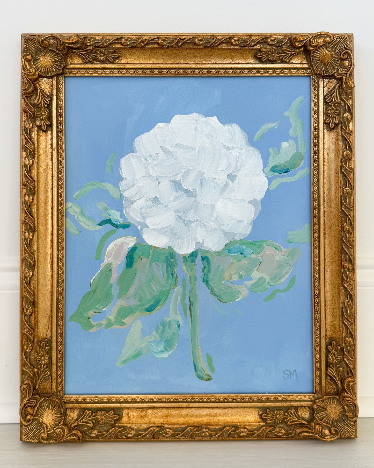 ''More Romantic in Blue'' 11x14 Oil on Paper, Framed