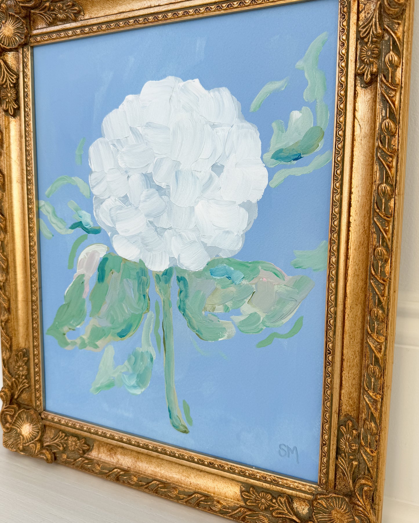 ''More Romantic in Blue'' 11x14 Oil on Paper, Framed