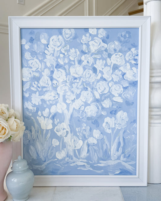 "Blue and Beautiful" 22x28 Oil on Canvas, Framed