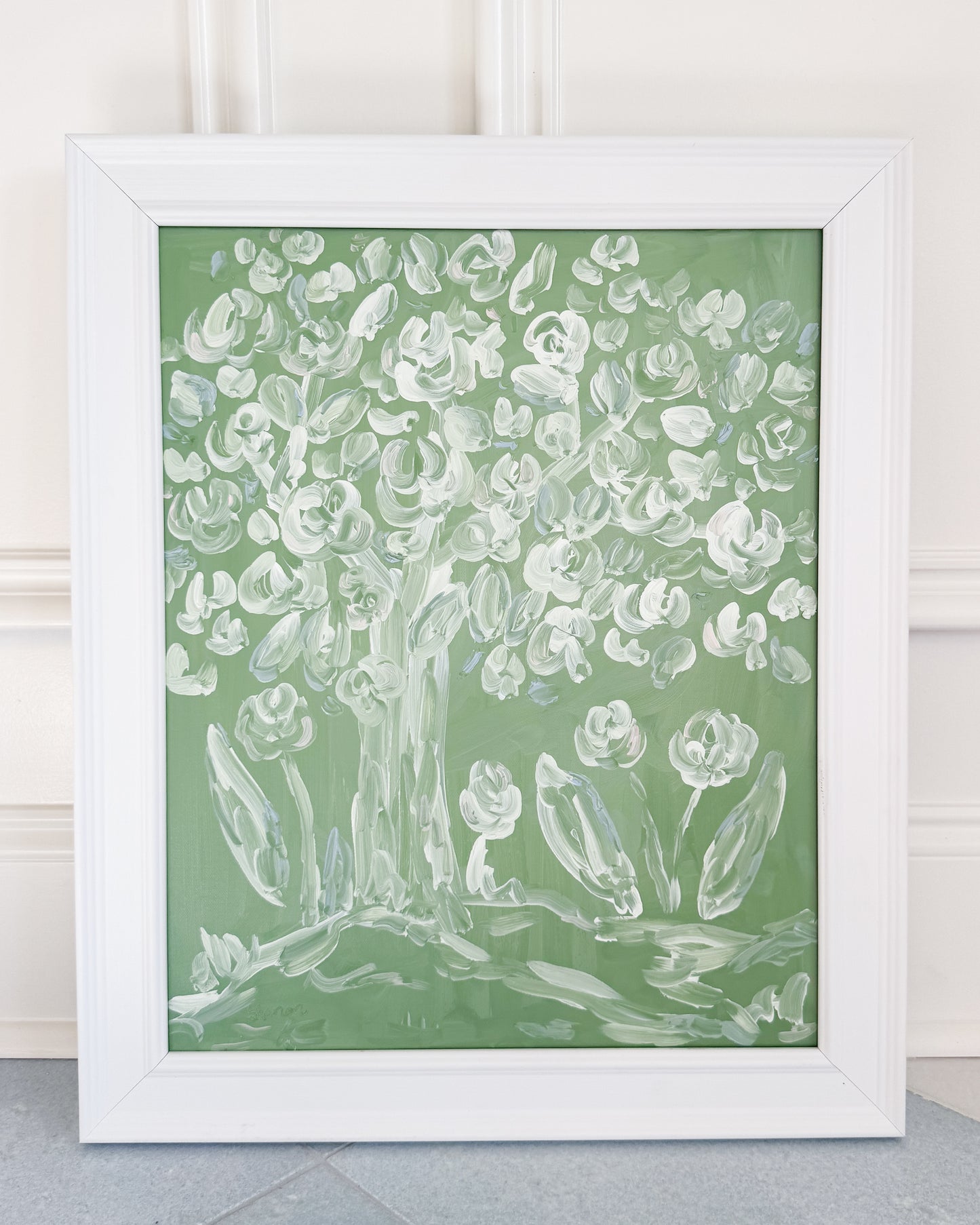 "Gorgeous Green" 16x20 Oil on Canvas, Framed