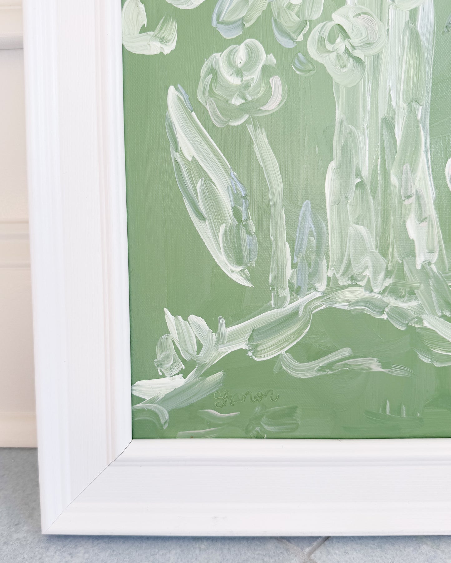 "Gorgeous Green" 16x20 Oil on Canvas, Framed